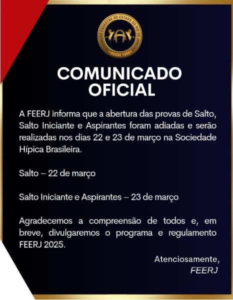 ALTERAO NO CALENDRIO FEERJ 2025