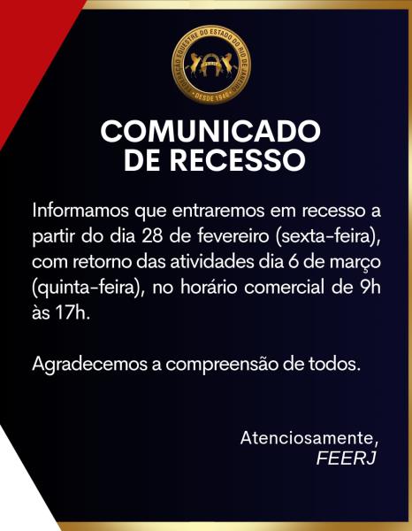 COMUNICADO DE RECESSO