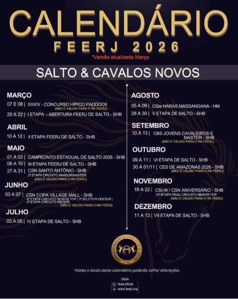 CALEND�RIO DE SALTO 2026