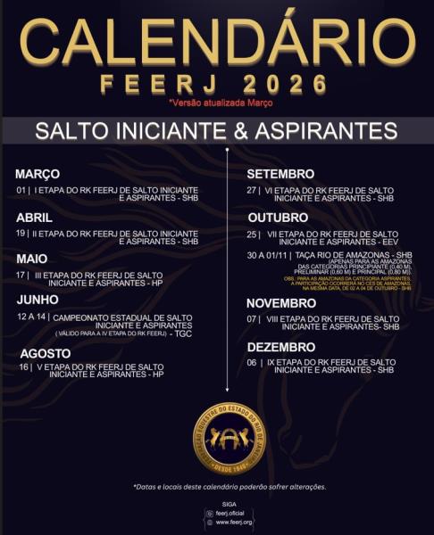 CALEND�RIO SALTO INICIANTE e ASPIRANTE 2026
